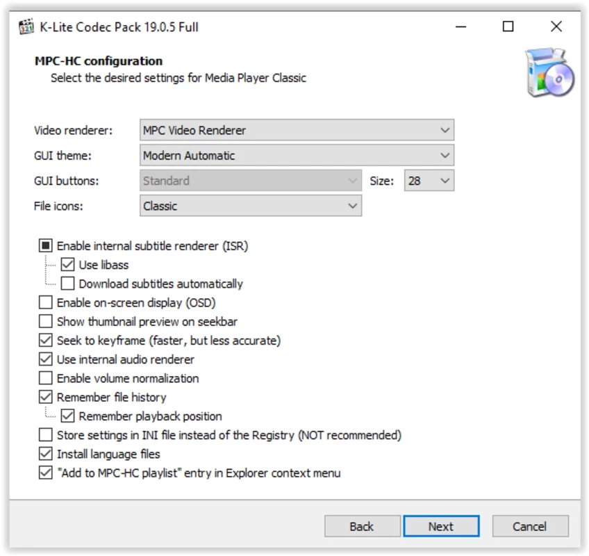 K-Lite Codec Pack — لقطة شاشة 1