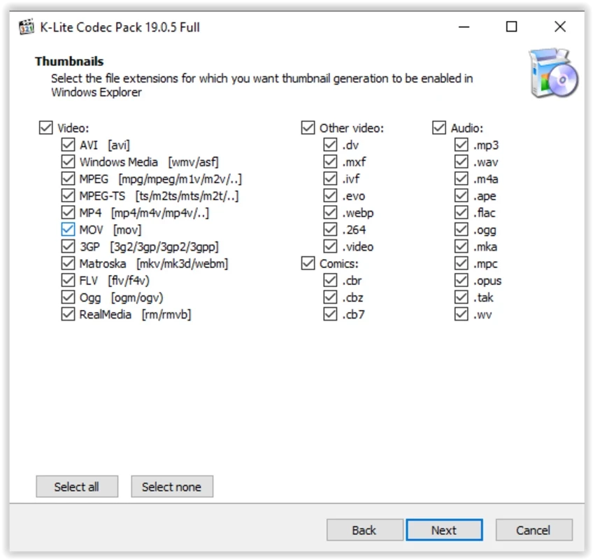 K-Lite Codec Pack — لقطة شاشة 3